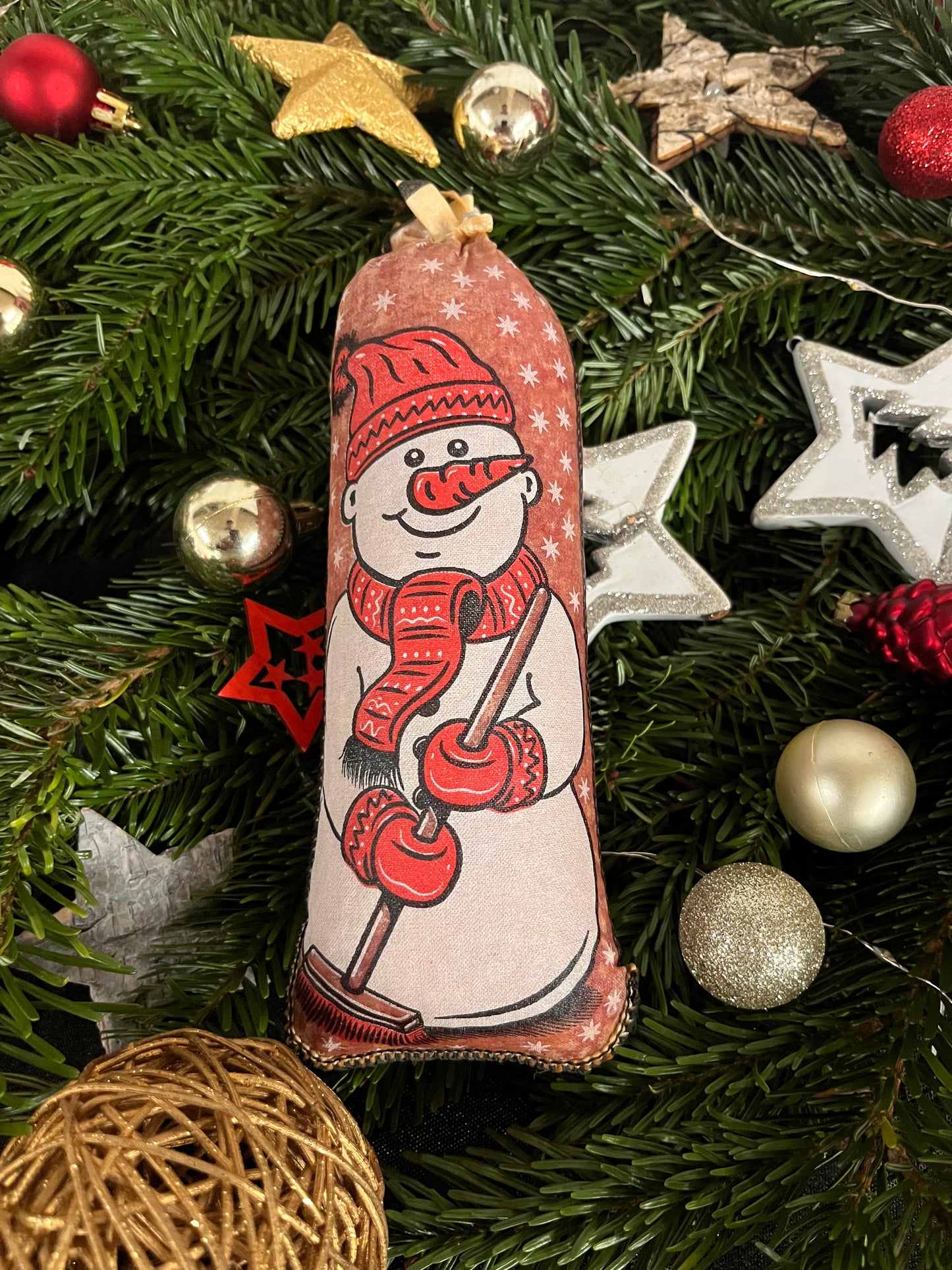 Weihnachts Salami Schneemann
